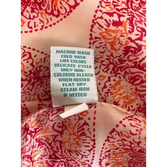 Calypso St Barth Target Women's Large Silk Pink Red Floral Print Tunic Blouse - Picture 10 of 10